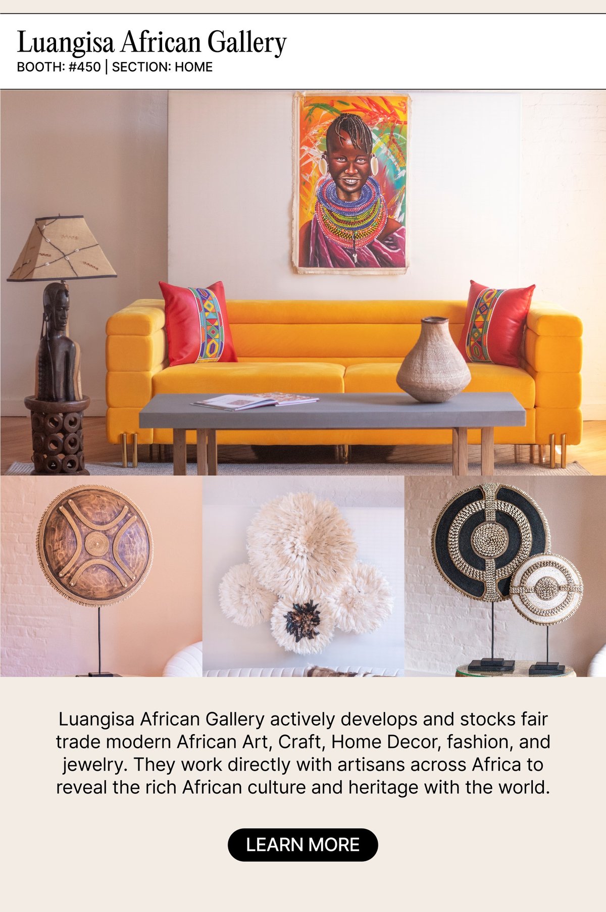 Luangisa African Gallery, a NY NOW exhibitor
