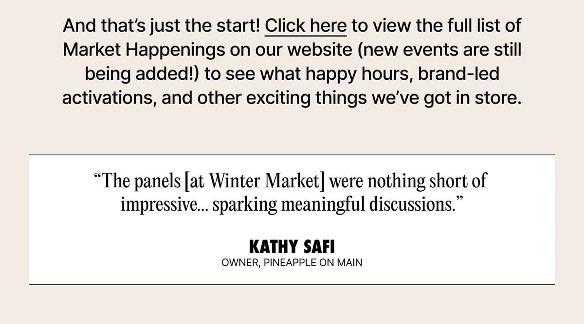 Click here to view the full list of market happenings