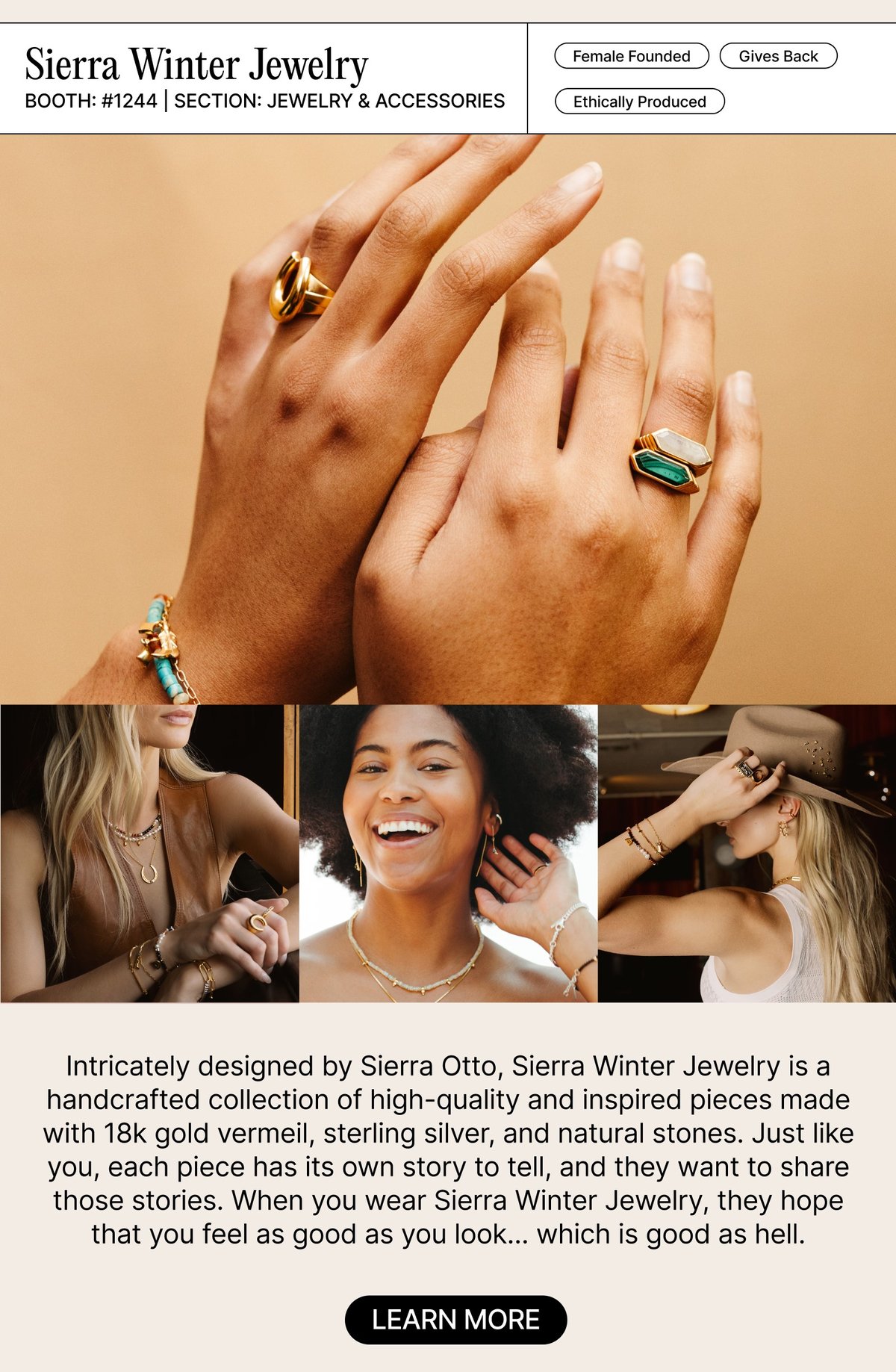 Sierra Winter Jewelry, a NY NOW exhibitor